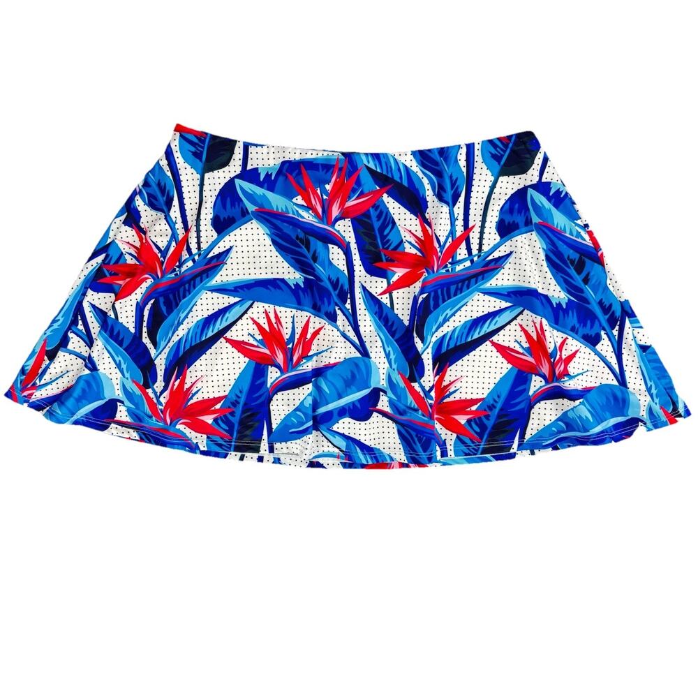 Tail Skyline Wild Paradise Pull-On Skort 13.5” Women’s Size L Blue White Pink